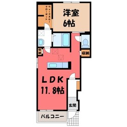 古河駅 バス12分  東女沼下車：停歩7分 1階の物件間取画像